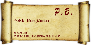 Pokk Benjámin névjegykártya